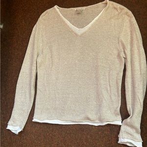 avalin beige and white sweater
